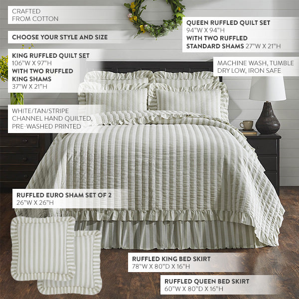 Load image into Gallery viewer, Farmhouse Striped Ruffle Bedding, Choose Your Style Whats trending VHC
