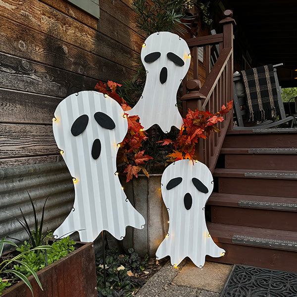 Light Up Metal Ghost Outdoor Yard Decoration, Set of Three General ABH