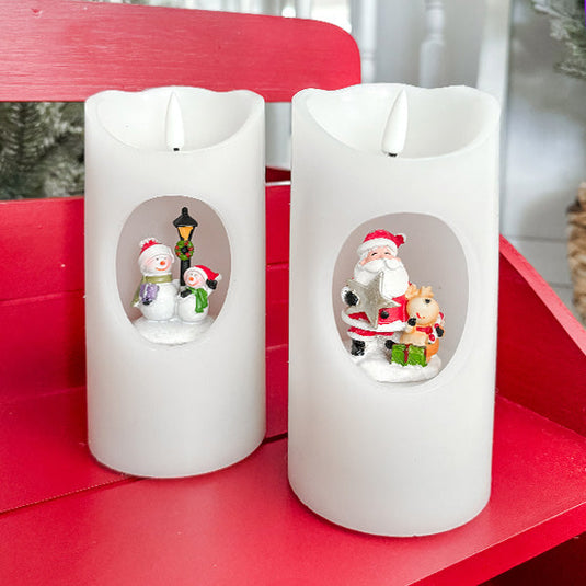 Musical Battery Operated Rotating LED Candles, Set of Two Sale ABH