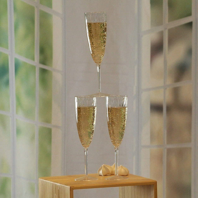 Load image into Gallery viewer, Lillian Tablesettings Elegant Plastic Champagne Flutes Clear 6 oz Cups Lillian
