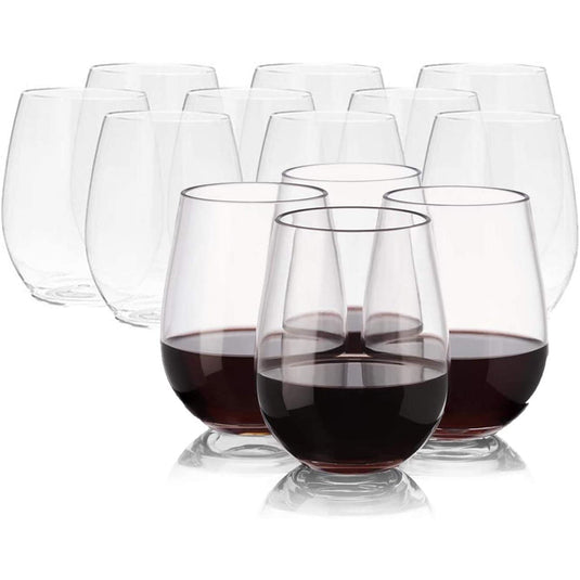 Lillian Tablesettings Plastic Wine Glasses Stemless Tumbler 5.5 oz Tumblers Lillian