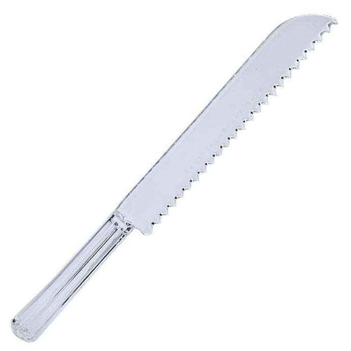 Plastic Serrated Cake Knife Set Clear 11