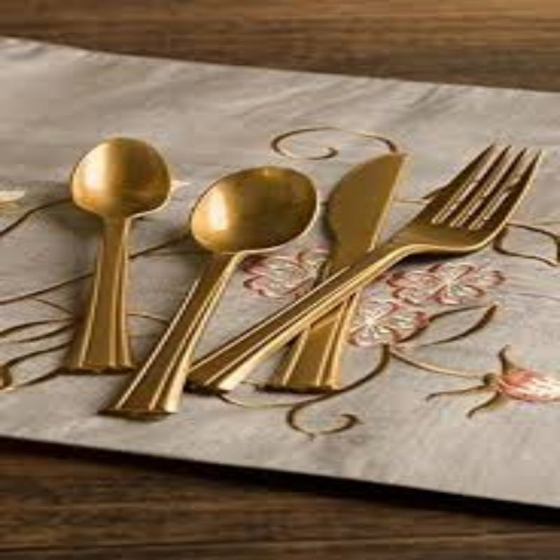 Load image into Gallery viewer, Lillian Tablesettings Extra Strong Quality Gold Premium Plastic Soup Spoons Cutlery Lillian
