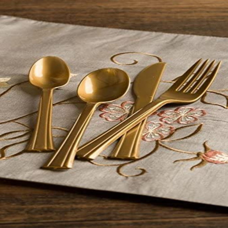 Load image into Gallery viewer, Lillian Tablesettings Extra Strong Quality Gold Premium Plastic Forks Cutlery Lillian
