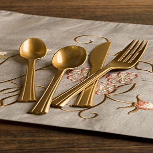 Lillian Tablesettings Extra Strong Quality Gold Premium Plastic Forks Cutlery Lillian