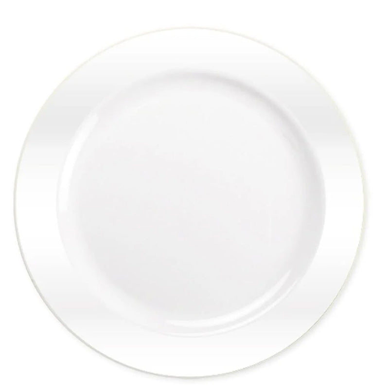 Load image into Gallery viewer, BULK Magnificence Heavy weight 10.25&quot; Plastic Dinner Plate Value pack Pearl White Disposable Plates Lillian Tablesettings
