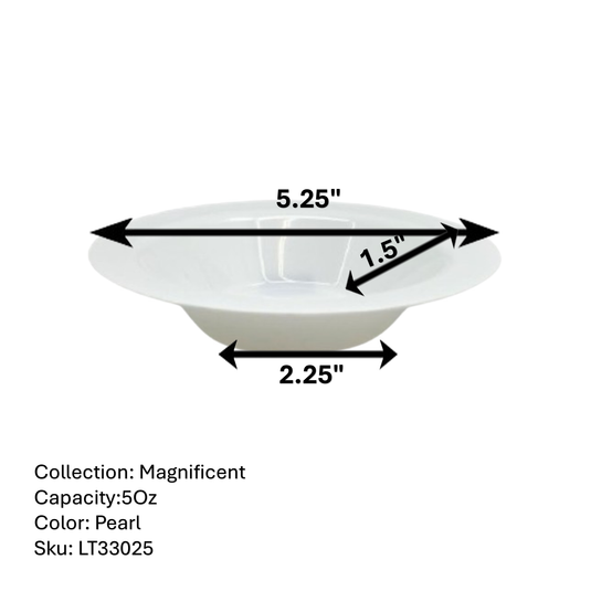 BULK Magnificence Heavyweight 5oz Plastic Bowls Value Pack White Pearl Bowls Lillian