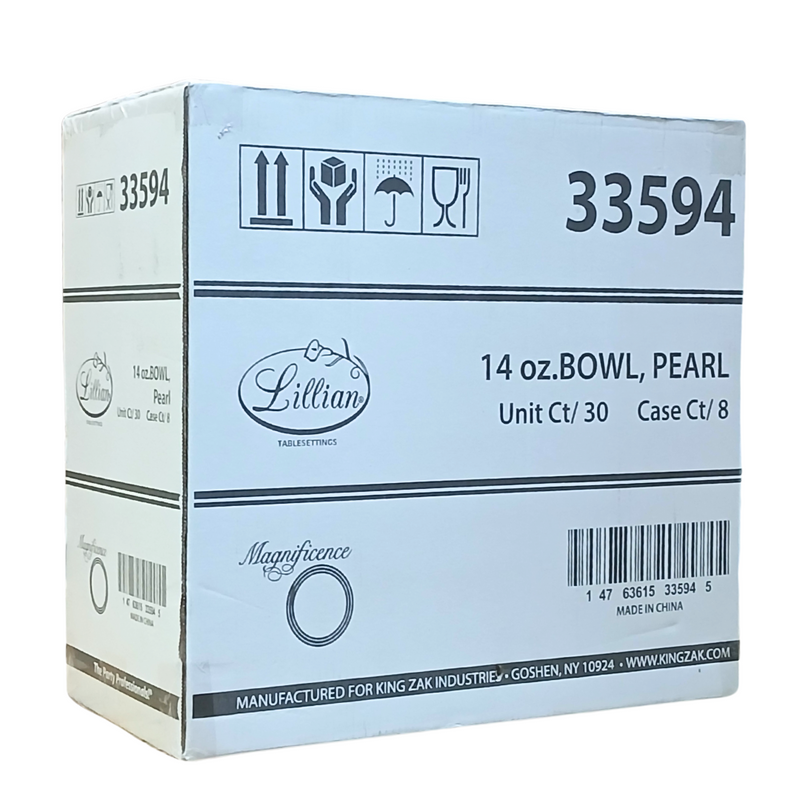 Load image into Gallery viewer, *WHOLESALE* Magnificent Heavyweight 14oz Plastic Bowls Value pack White Pearl: 240CT Bowls Lillian
