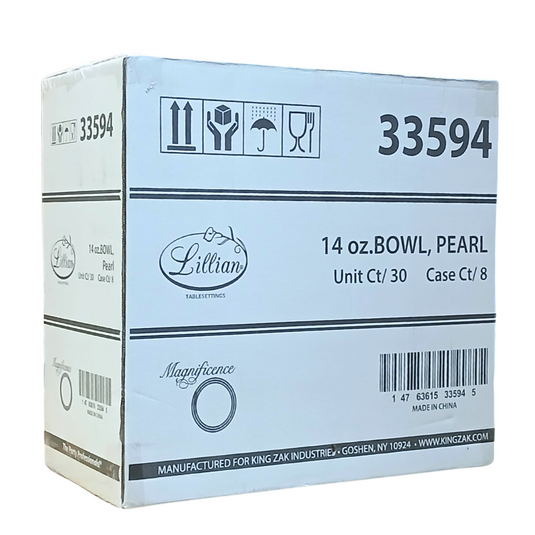 *WHOLESALE* Magnificent Heavyweight 14oz Plastic Bowls Value pack White Pearl: 240CT Bowls Lillian