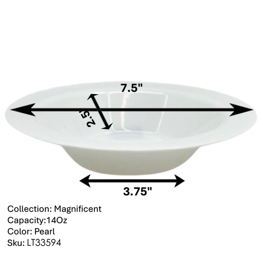 *WHOLESALE* Magnificent Heavyweight 14oz Plastic Bowls Value pack White Pearl: 240CT Bowls Lillian