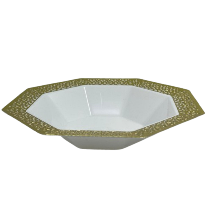 Lacetagon Gold Rim Pearl Bowl 14 oz Bowls Lillian