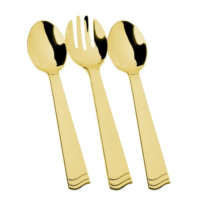 Serving Set 1 Fork & 2 Spoon Polished Gold 10