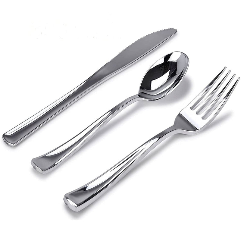 Load image into Gallery viewer, Premium Plastic Knife Polished Silver Tablesettings Lillian
