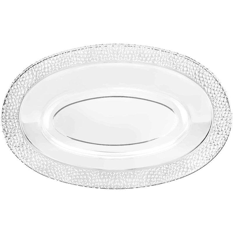 Load image into Gallery viewer, Lillian Tablesetting Pebbled Plastic Oval Serving Bowl Clear 15 oz Serverware Lillian
