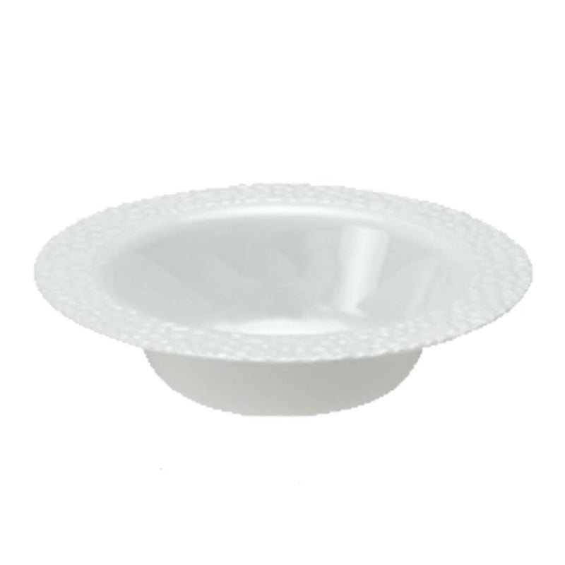 Load image into Gallery viewer, Pebbled Plastic Dessert Bowl White Rim 5 oz Elegant Bowls Lillian
