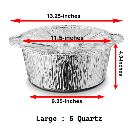 Jet Foil Disposable Aluminum 5Qtz Large Pot With Lid Disposable JetFoil