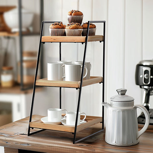 Three-Tier Leaning Display Shelf Whats trending CT