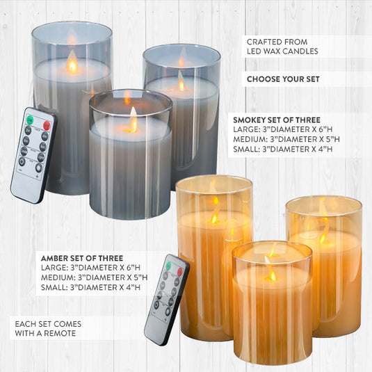 Flickering Flameless LED Candles with Remote, Set of 3 | Choose Your Color Whats trending ABH