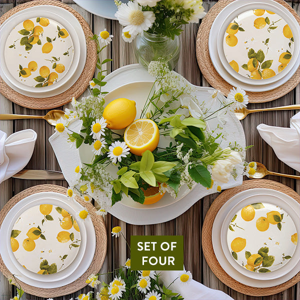 Fruity Fun Lemon Appetizer Plates, Set of 4 Whats trending TP