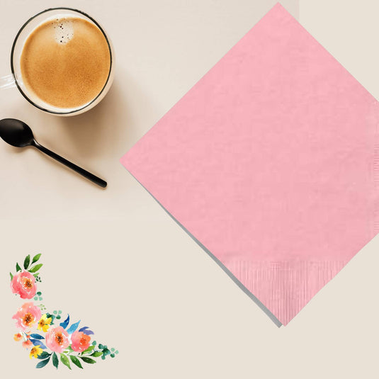 Light Pink Beverage Napkins Napkins Party Dimensions