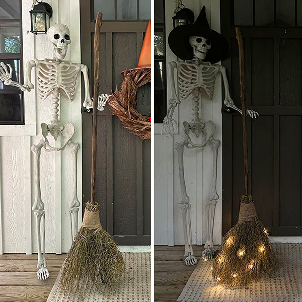 Rustic Bamboo Lit Broom with Timer Sale ABH