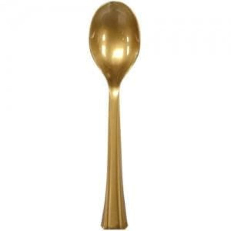 Load image into Gallery viewer, Lillian Tablesettings Extra Strong Quality Gold Premium Plastic Soup Spoons Cutlery Lillian
