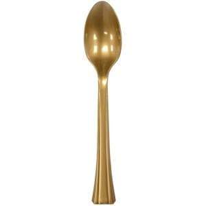 Load image into Gallery viewer, Lillian Tablesettings Extra Strong Quality Gold Premium Plastic Teaspoons Cutlery Lillian
