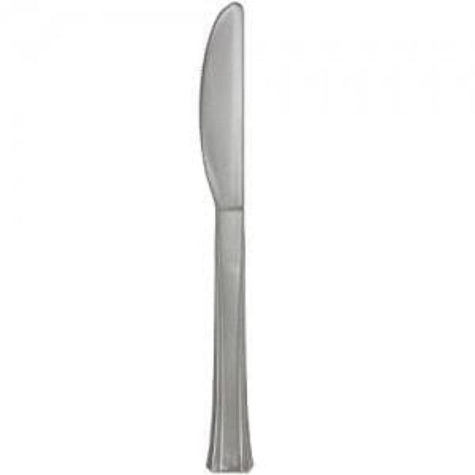 Lillian Tablesettings Extra Strong Quality Premium Plastic Silver Knives Cutlery Lillian