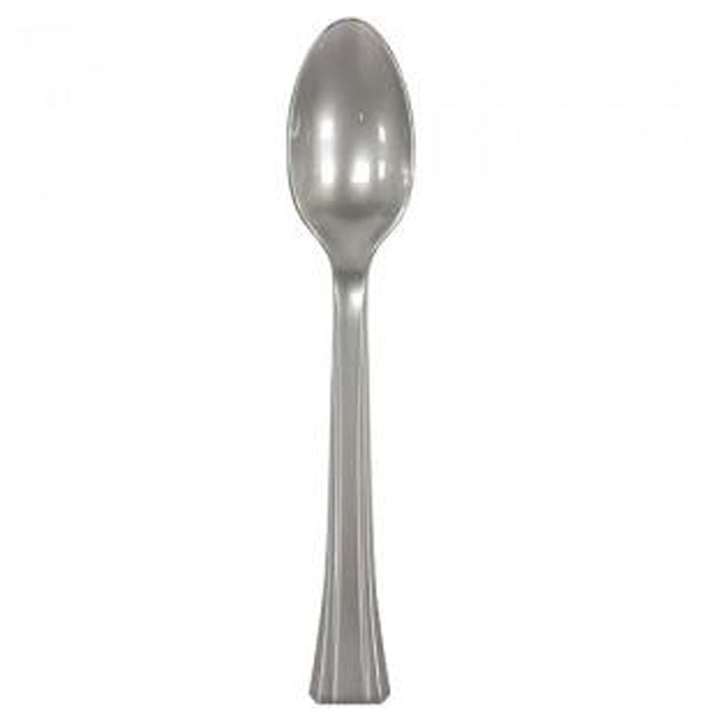 Load image into Gallery viewer, Lillian Tablesettings Extra Strong Quality Premium Plastic Teaspoon Silver Cutlery Lillian
