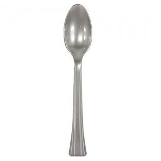 Lillian Tablesettings Extra Strong Quality Premium Plastic Teaspoon Silver Cutlery Lillian