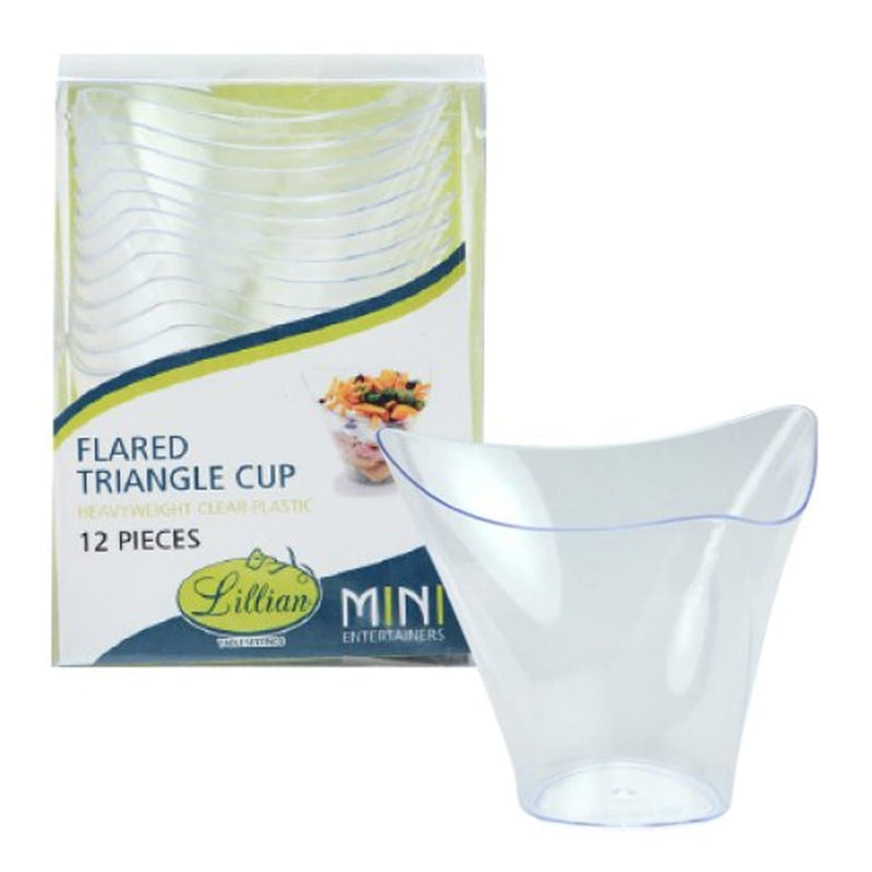 Load image into Gallery viewer, Lillian Tablesettings Mini Plastic Flared Triangle Clear Cup Serverware Lillian
