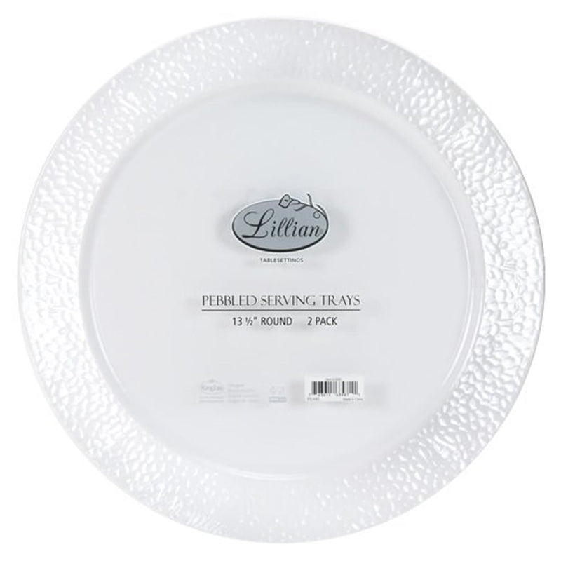 Load image into Gallery viewer, Lillian Tablesettings Round Pebbled Tray Pearl 14&quot; Serverware Lillian
