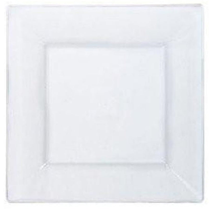 Load image into Gallery viewer, Lillian Tablesettings Square Plastic Dinner Plates Clear 10.75&quot; Disposable Plates Lillian
