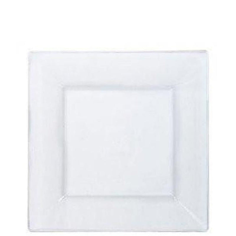 Load image into Gallery viewer, Lillian Tablesettings Square Plastic Dinner Plates Clear 8&quot; Disposable Plates Lillian
