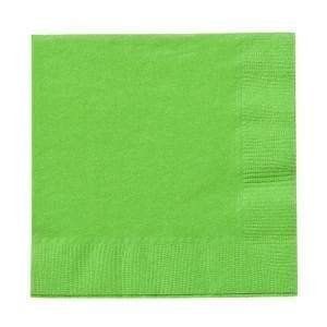 99¢ Lime Green Beverage Napkins 20 Count Party Dimensions