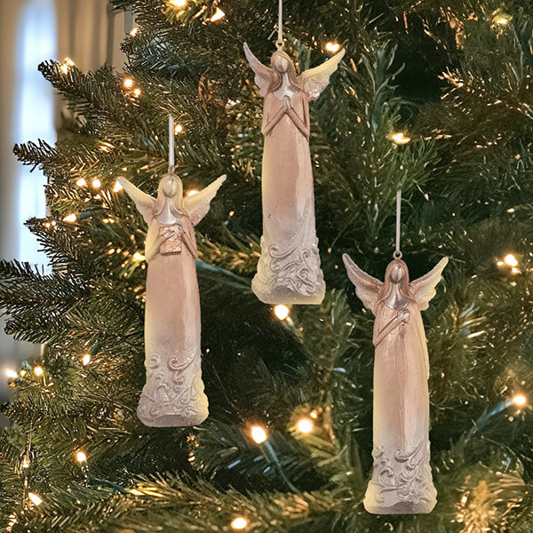 Metallic Angel Ornaments, Set of 3 Gift TP