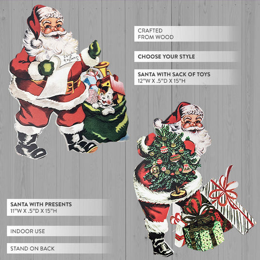 Jolly Standing Santa Wood Cutout, Choose Your Style Sale ABH