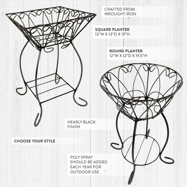 Load image into Gallery viewer, 19 Inch Ornate Wrought Iron Plant Stand, Choose Your Style Whats trending CIMA
