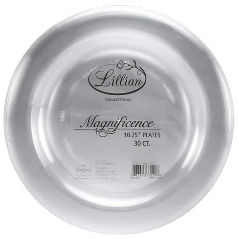 Load image into Gallery viewer, *WHOLESALE* Magnificence Heavy weight 10.25&quot; Plastic Dinner Plate Value pack Clear: 240CT Disposable Plates Lillian Tablesettings
