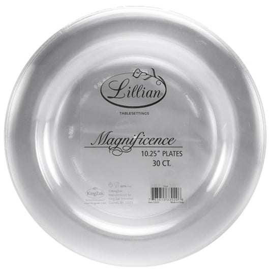 BULK Magnificence Heavy weight 10.25" Plastic Dinner Plate Value pack Clear Disposable Plates Lillian Tablesettings