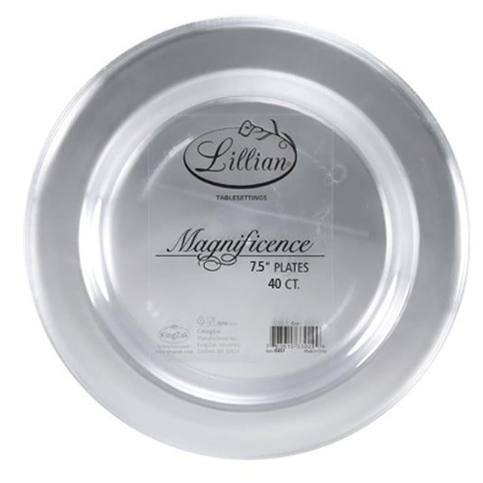 *WHOLESALE* Magnificence Heavy weight 7.5" Plastic Salad Plate Value pack Clear: 320CT Disposable Plates Lillian Tablesettings