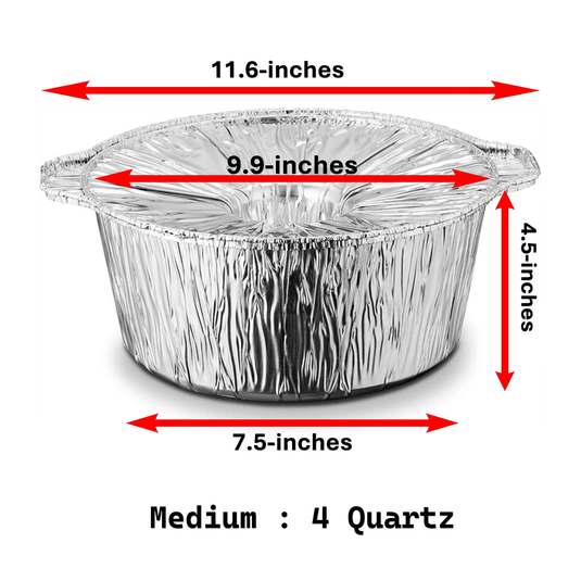 Jet Foil Disposable Aluminum 4Qtz Medium Pot With Lid Disposable JetFoil