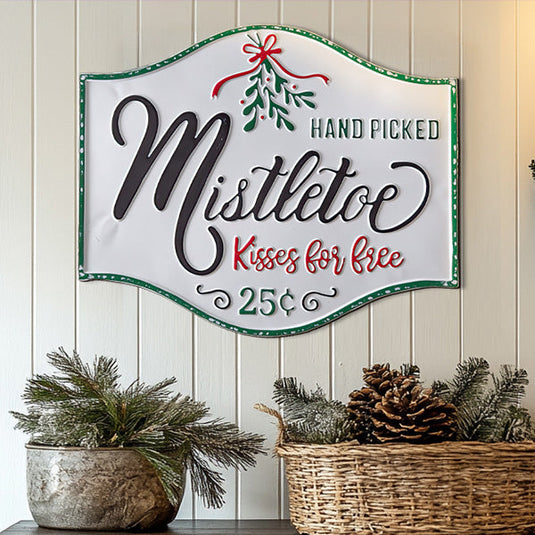 Hand Picked Mistletoe Metal Wall Sign General CTW