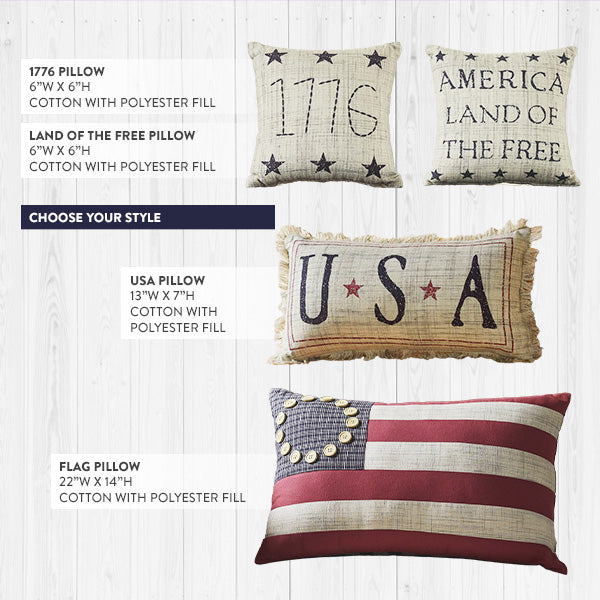 Load image into Gallery viewer, Patriotic Cotton Pillow, Choose Your Style Whats trending VHC
