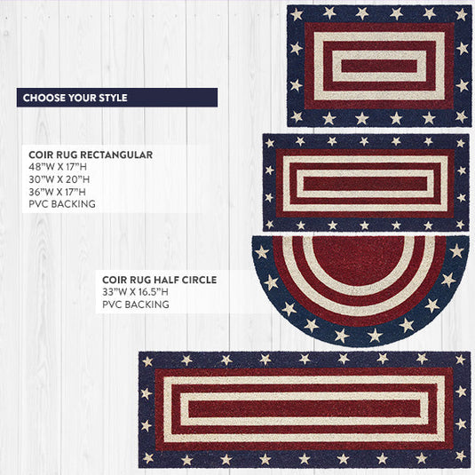 Patriotic Accent Rugs, Choose Your Style General VHC