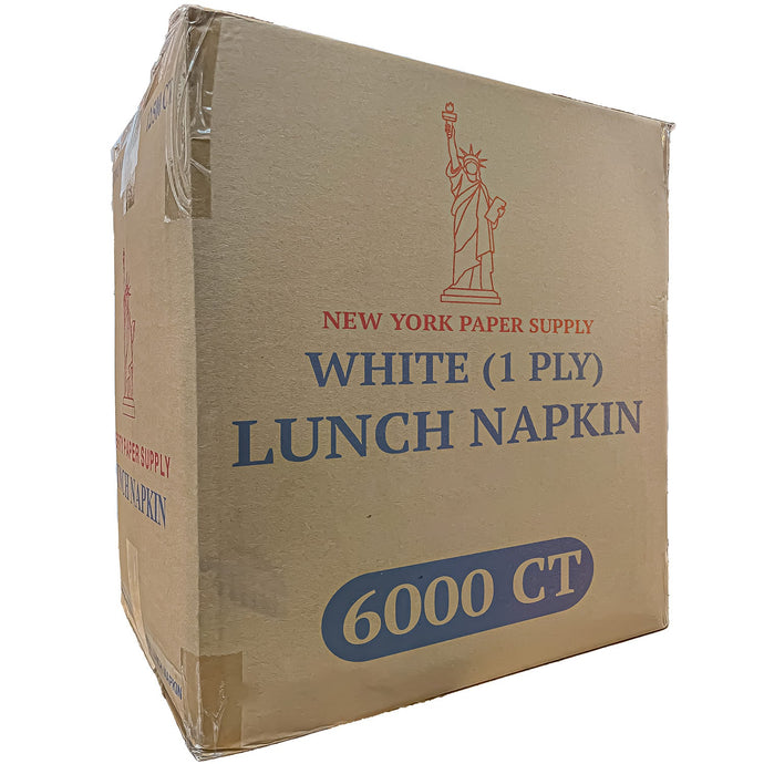 *WHOLESALE* Disposable - 1 Ply - White - Luncheon Napkins | 6000 ct. Napkins Party Dimensions