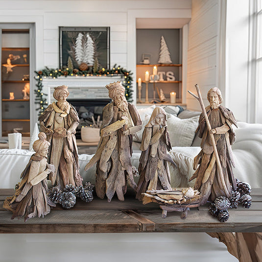 Natural Driftwood Nativity Set General KAL