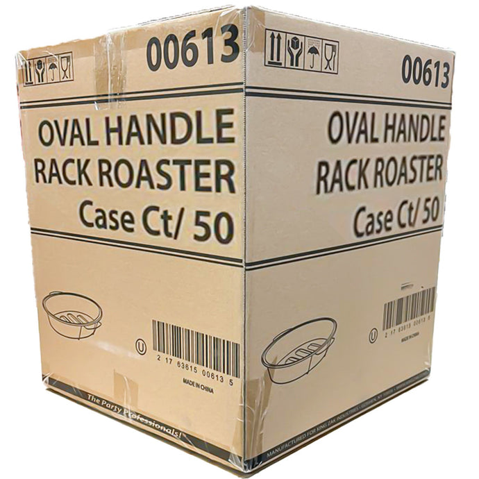 *WHOLESALE* Aluminum Oval Turkey Roaster Handle Rack Roaster | 50 ct/case Disposable VeZee