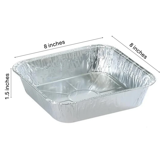 *WHOLESALE* Disposable Aluminum 8" Square shallow Cake Baking Pan | 500 ct/case Disposable VeZee