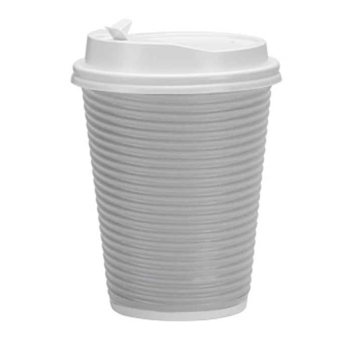 Paper Cup Ripple Hot Cold Silver with lid 12 oz Paper Cups VeZee